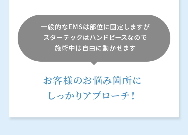 お客様のお悩み箇所にしっかりアプローチ！